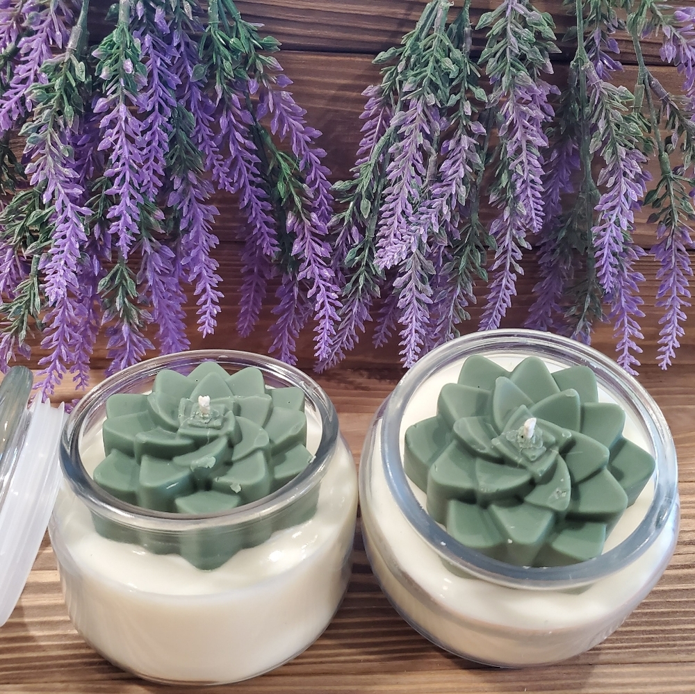 Succulent Handmade Candle